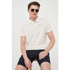 Pepe Jeans polo de bumbac culoarea bej, modelator imagine