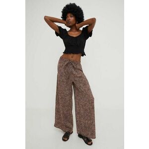 Answear Lab pantaloni femei, culoarea negru, lat, high waist imagine