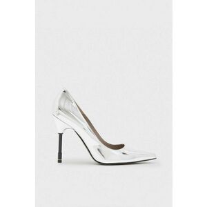 AllSaints stilettos de piele culoarea argintiu, Nova imagine