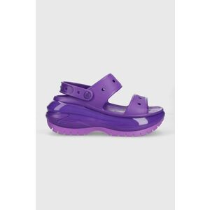 Crocs papuci Classic Mega Crush Sandal femei, culoarea violet, cu platforma, 207989 imagine