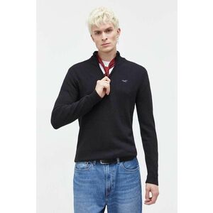 Hollister Co. pulover barbati, culoarea negru, light, cu turtleneck imagine