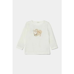 United Colors of Benetton longsleeve din bumbac pentru bebeluși culoarea alb, 3ATNA105L imagine