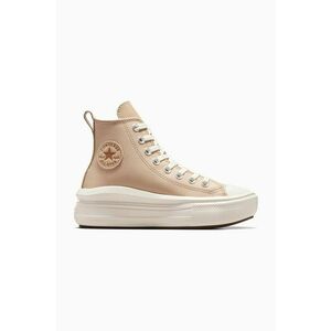 Converse tenisi de piele Chuck Taylor All Star Move femei, culoarea bej, A09261C imagine