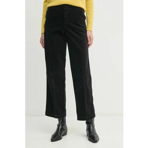 United Colors of Benetton pantaloni de catifea cord culoarea negru, drept, high waist, 4HA2DF07I imagine