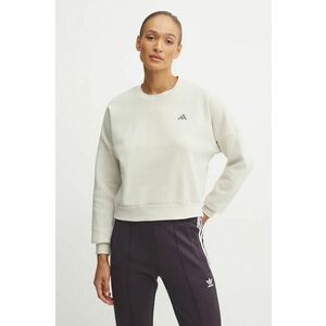 adidas bluza Essentials femei, culoarea bej, neted, IX7959 imagine