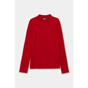 United Colors of Benetton longsleeve din bumbac pentru copii culoarea rosu, cu turtleneck, 3AOUC201O imagine