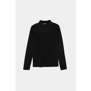 United Colors of Benetton longsleeve din bumbac pentru copii culoarea negru, cu turtleneck, 3AOUC201O imagine