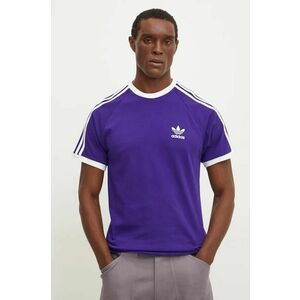 adidas Originals tricou din bumbac barbati, culoarea violet, cu imprimeu, IZ2369 imagine