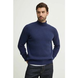 United Colors of Benetton pulover de lana barbati, culoarea albastru marin, light, cu turtleneck, 1244U201O imagine