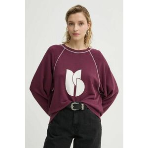 BA&SH bluza femei, culoarea bordo, cu imprimeu, 1H24BART imagine