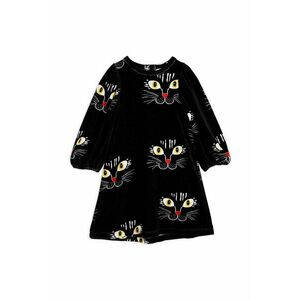 Mini Rodini rochie din bumbac pentru copii culoarea negru, mini, evazati imagine