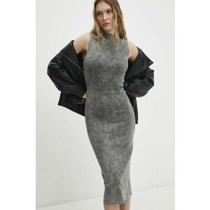 Answear Lab rochie culoarea gri, midi, mulata imagine