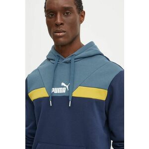 Puma bluza barbati, culoarea albastru marin, cu glugă, modelator, 681731 imagine