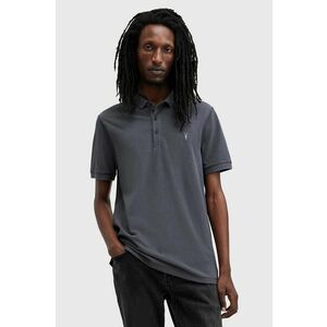 AllSaints polo de bumbac REFORM culoarea albastru marin, neted, M075PB imagine