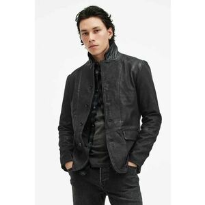 AllSaints geaca de piele SURVEY LTHR BLAZER barbati, culoarea negru, de tranzitie, M061LB imagine