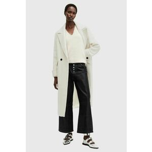 AllSaints palton din lana MABEL COAT culoarea alb, de tranzitie, cu doua randuri de nasturi, W006OZ imagine