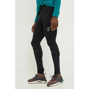 Compressport leggins de alergare Winter Running culoarea negru, neted, ATIM3249 imagine