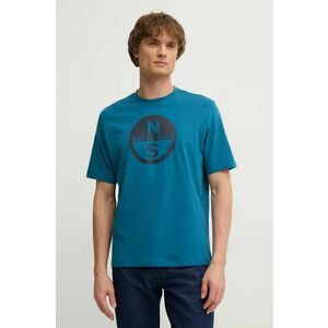 North Sails tricou din bumbac barbati, culoarea verde, cu imprimeu, 692972 imagine