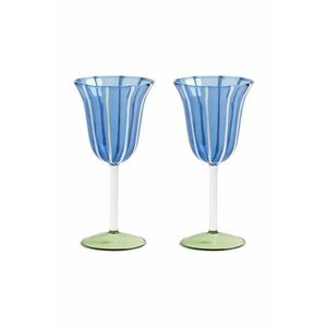 &k amsterdam set de pahare de vin glass eve blue 180 ml 2-pack imagine