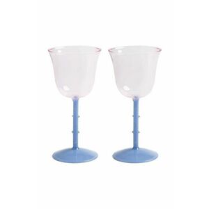 &k amsterdam set de pahare de vin glass dot pink 200 ml 2-pack imagine