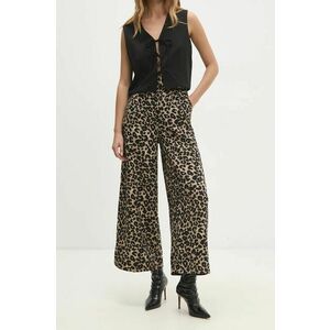 Answear Lab pantaloni femei, culoarea bej, drept, high waist imagine