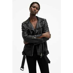 AllSaints geaca de piele BILLIE EMB femei, culoarea negru, de tranzitie, W137LB imagine