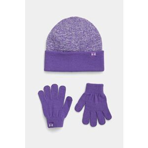 Under Armour caciula si manusi copii G Beanie culoarea violet, 1386642 imagine