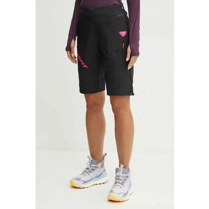 Dynafit pantaloni scurti sport Mezzalama Polartec Alpha femei, culoarea negru, cu imprimeu, high waist, 08.0000071601 imagine