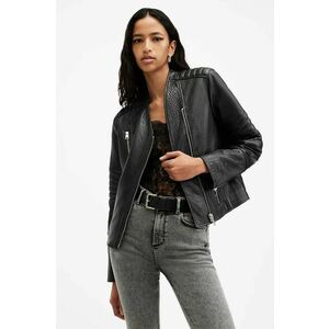 AllSaints geaca de piele CAWLEY femei, culoarea negru, de tranzitie, W027LA imagine