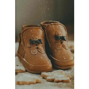 Donsje incaltaminte din piele pentru bebelusi Aggas Booties Gingerbread culoarea maro, 1035702 imagine