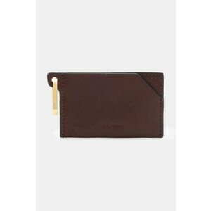 AllSaints carcasa din piele HEX CARDHOLDER culoarea bordo, W398XB imagine