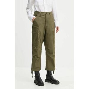 G-Star Raw pantaloni femei, culoarea verde, lat, high waist, D25251-D387 imagine