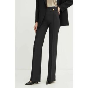 Elisabetta Franchi pantaloni femei, culoarea negru, lat, high waist, PA02546E2 imagine