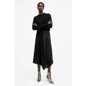 AllSaints rochie si pulover JAX culoarea negru, midi, evazati, W087DB imagine