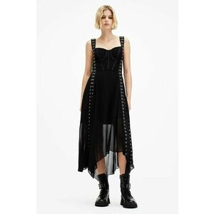 AllSaints rochie LUNA culoarea negru, midi, evazati, W048DB imagine