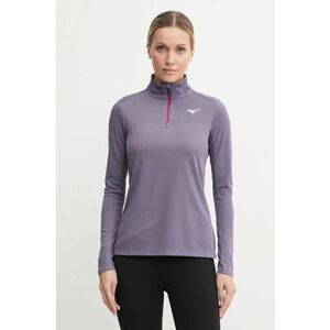 Mizuno hanorac de jogging Dryaeroflow culoarea violet, neted, J2GAB704 imagine