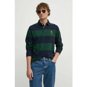 Hackett London longsleeve din bumbac culoarea albastru marin, modelator, HM570832 imagine