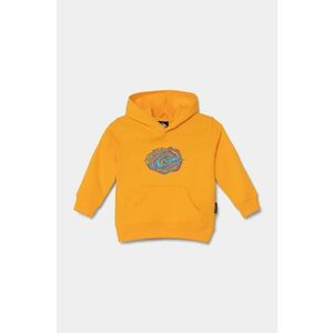 Quiksilver bluza copii GRAPHIC HOODIE culoarea portocaliu, cu glugă, cu imprimeu, AQKFT03044 imagine