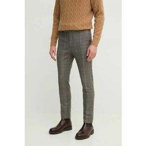 Hackett London pantaloni de lana culoarea maro, mulata, HM470543R imagine