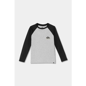 Quiksilver longsleeve din bumbac pentru copii COMP LOGO RAGLAN LS culoarea gri, modelator, EQBZT04738 imagine