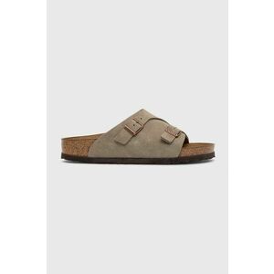 Birkenstock papuci din piele femei, culoarea gri 50463 imagine