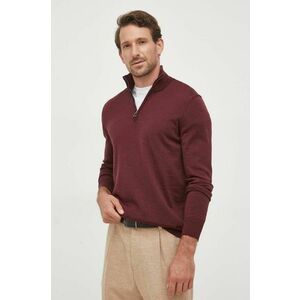 Joop! pulover de lana barbati, culoarea bordo, light, cu turtleneck imagine