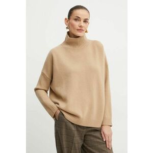 Weekend Max Mara pulover de lana femei, culoarea maro, cu guler, 2425366082600 imagine