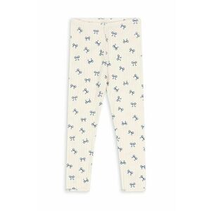 Konges Sløjd leggins din bumbac pentru copii MINNIE PANTS GOTS culoarea alb, modelator, KS102058 imagine