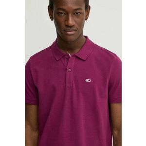 Tommy Jeans polo de bumbac culoarea bordo, neted, DM0DM18312 imagine