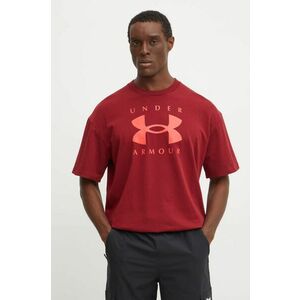 Under Armour tricou HW Branded barbati, culoarea bordo, cu imprimeu, 1389146 imagine