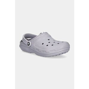 Crocs papuci Classic Lined Clog femei, culoarea roz, 203591 imagine