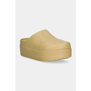 Crocs papuci Dylan Platform Clog femei, culoarea bej, cu platforma, 209869 imagine