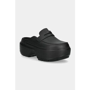 Crocs papuci Stomp Loafer Clog femei, culoarea negru, cu platforma, 209937 imagine