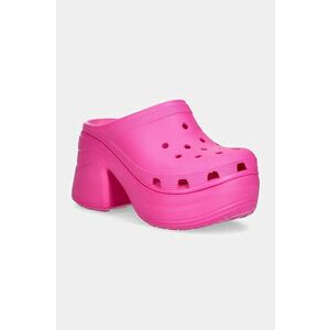 Crocs papuci Siren Clog femei, culoarea roz, cu toc drept, 208547 imagine